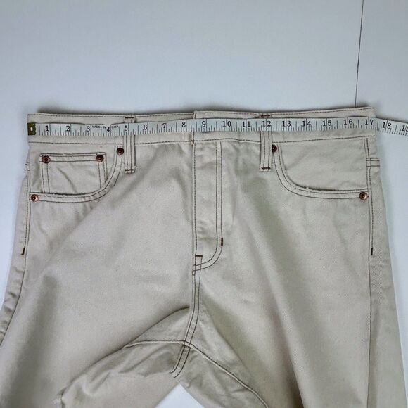 J Crew Mid Length Denim Bermuda Shorts Ecru Beige Cotton Denim Cut Offs Women 31 - Picture 8 of 13